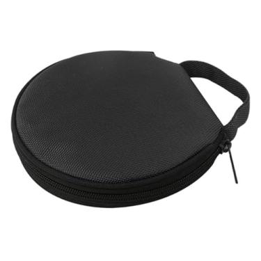 Imagem de Nenluny Estojo de DVD portátil redondo para armazenamento de carro, suporte de carteira de DVD CD organizador para carro (preto)