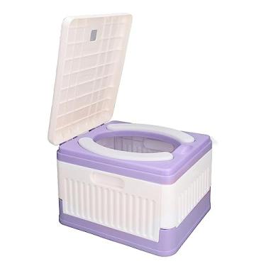 Imagem de Vaso de viagem infantil, vaso sanitário dobrável para crianças, fácil de limpar, leve com sacos de lixo para emergências ao ar livre (roxo)