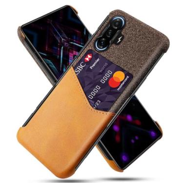 Imagem de Capa para Xiaomi Redmi K40 Gaming,Tela e tampa de couro PU,Antideslizante,360°cobertura completa à prova de choque com 1 slot de cartão atrás,Prevenção de queda-Brown