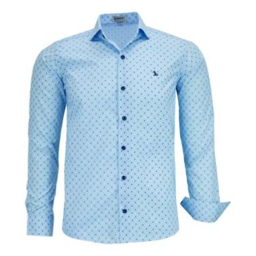 Imagem de Camisa Social Estampada Manga Longa Amil Comfort Não Amassa 1807, Cor 