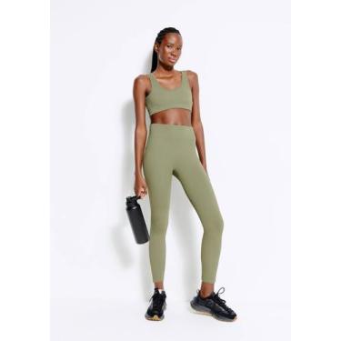 Imagem de Calça Legging Esportiva Feminina Sem Costura - Hering, P, Verde