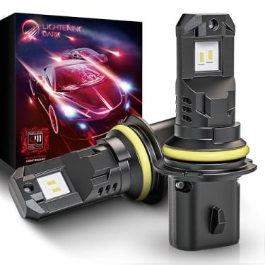 Imagem de LIGHTENING DARK 9007 lâmpadas, 9007 lâmpadas de neblina 400% brilhante 6500K xenon branco sem ventilador sem fio Plug and Play (pacote com 2)