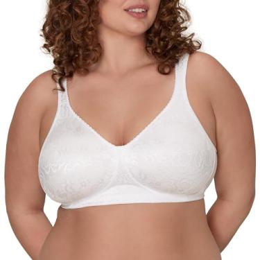 Imagem de Playtex Sutiã sem fio Ultimate Lift 18 horas, sem aro com suporte, sutiã sem fio de cobertura total para conforto diário, Branco, 46DD