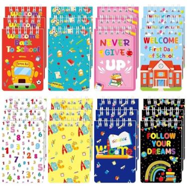 Imagem de MARFOREVER Pacote com 24 mini blocos de notas de volta às aulas fofos blocos de notas escolares em espiral presentes de boas-vindas às aulas para estudantes, recompensa, primeiro dia de aula,