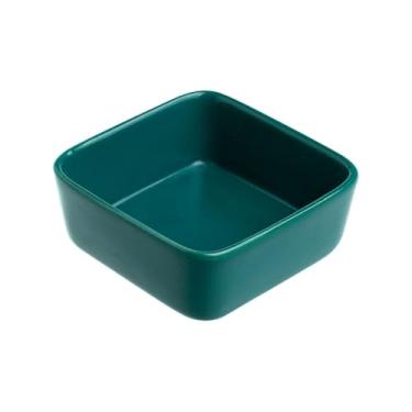 Imagem de Molho de cerâmica prato quadrado de tempero doméstico prato quadrado verde