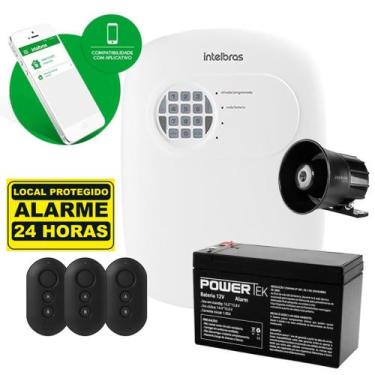 Imagem de Kit Alarme Básico Intelbras Central, 3 Controles, Sirene e Bateria Pro