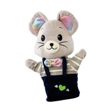 Imagem de Esquirla Ratos fantoche de mão brinquedo de pelúcia ano do rato presente ensino animal de pelúcia gato luva de luta para jogar para dramatização crianças