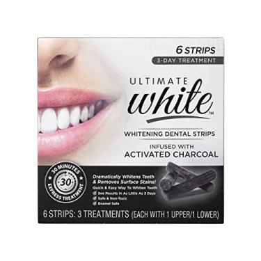Imagem de Ultimate White Conjunto De Tiras Para Clareamento Dental Com Carvão Ativado, Kit Cuidados Bucais, Beleza E Pessoais, Removedor Manchas, Clareador, 6 Peças