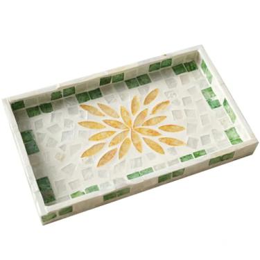 Imagem de Bandeja decorativa embutida para servir, organizador de bancada retangular, decoração de casa de fazenda (QC)