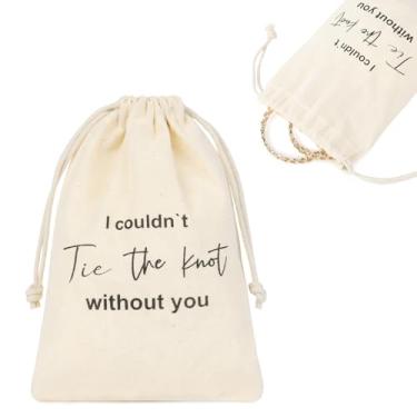 Imagem de CEELGON 8 peças bolsa de joias com cordão, sacos de presente de dama de honra, tecido de algodão de linho, casamento, festa nupcial, lembrancinha, laço de despedida de solteira, brinco, embalagem de