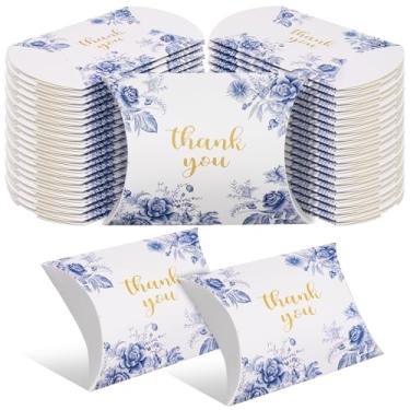 Imagem de Haomian 100 peças, caixas de presente de papel kraft, 10,5 x 8,5 cm, caixa de presente para festa de casamento, caixa de agradecimento para casamento, chá de panela, chá de bebê, artigos de festa de