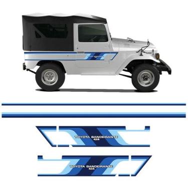 Imagem de Faixa Toyota Bandeirante 4x4 Adesivo Azul Lateral Decorativo - SPORTIN