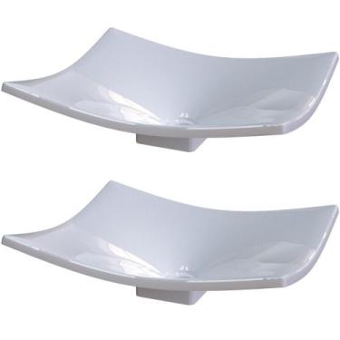 Imagem de Kit 02 Cubas de Apoio Para Banheiro Lavabo C01 Folha F44 Branco - Lyam