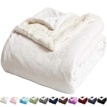 Imagem de Cobertor LBRO2M Sherpa Fleece Twin Size Super Soft Ivory