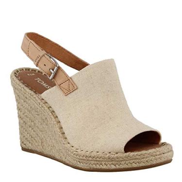 Imagem de TOMS Sandália feminina Monica Wedge, Oxford natural/couro, 36
