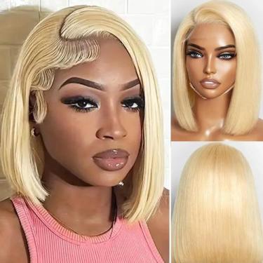 Imagem de Peruca Sherico 613 Blonde Bob Human Hair 13x4 HD Lace Front