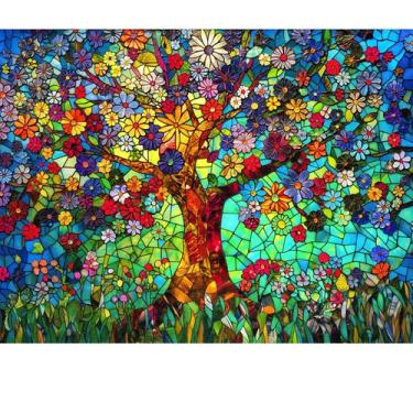 Imagem de Quebra-cabeça Gyadiex Stained Glass Tree of Life 500 peças
