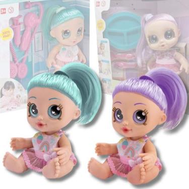 Imagem de Brinquedo Boneca Dodoi Papinha Cabelo Colors Menina Pelucia - Bambola,