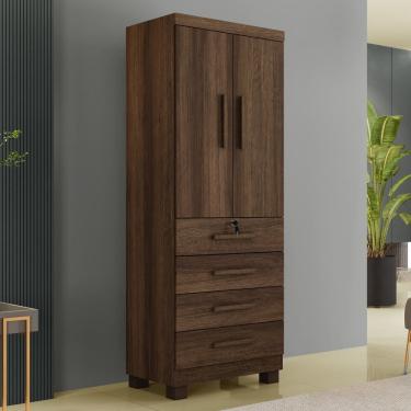 Imagem de Guarda Roupa Solteiro 2 Portas 4 Gavetas com Pés New Maia Benetil