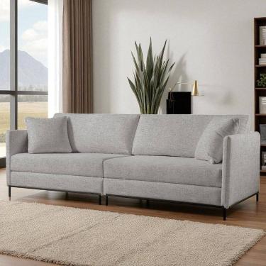 Imagem de Sofá Fixo Ravi 2 Lugares Luxo 1,70m Castellar Móbile Linho Cinza
