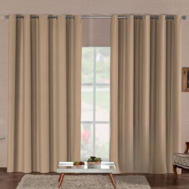 Imagem de Cortina Blackout Quarto Em Tecido Premium Totalmente Opaca E Antirruído Para Melhor Sono(AVELÃ,4,00M x 2,80M)