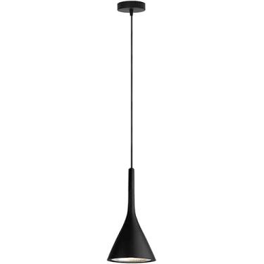 Imagem de Balcão De Bar Pendt Light, Lâmpada De Metal Cônica Com Sombra De Resina, Lâmpadas De Suspensão De Cabeceira Ajustáveis, Chdelier Minimalista Moderno Para Isld, Sala De Jantar, Black
