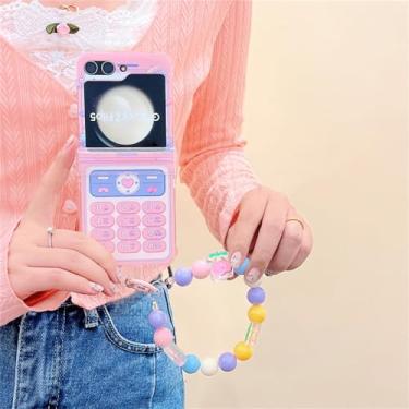 Imagem de Rosa roxo dobrável caso de telefone para samsung galaxy z flip5 zflip4 zflip3 lente proteção dura capa para pc, rosa, para samsung z flip 3