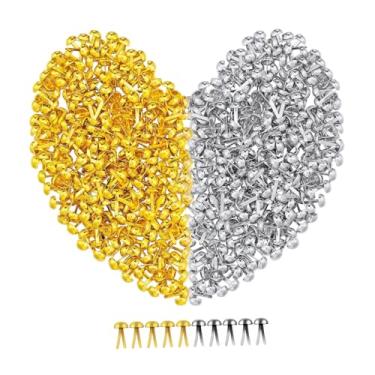 Imagem de Fancyes 300x Prendedores de Papel, Alfinetes Artesanais, Tachinhas Modernas, Rebites para Scrapbooking, Tachinhas de Divisão, para Projetos de Artesanato DIY, Ouro E Prata