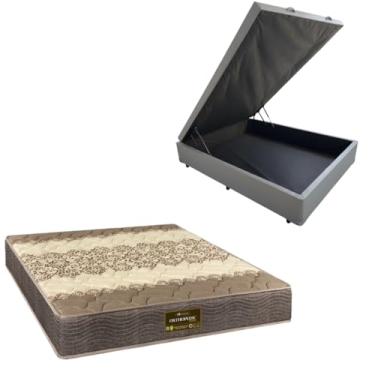 Imagem de Cama Box Baú Blindada com Colchão de Espuma Orthopedic - Casal 138x188 (CORINO CINZA)