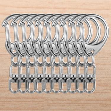 Imagem de Abrindo clipes de chaveiro, anéis de fecho de lagosta giratórios de liga de zinco para cordões, fechos de pressão de mola para artesanato DIY, Pequeno, 4.2*1.8cm