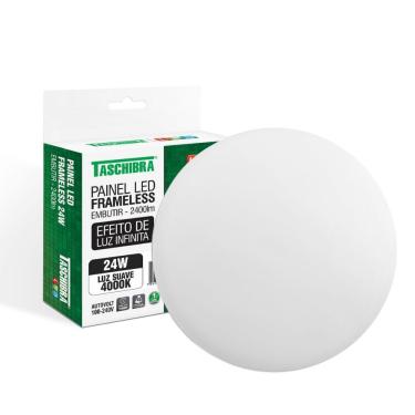 Imagem de Painel De Led Taschibra Frameless Redondo Embutir 24w Bivolt 4000k Luz Neutra