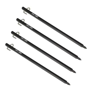 Imagem de Vaveren Conjunto de 4 estacas de barraca com cabeça em gancho, pregos para barraca de camping, âncoras de solo para gramado, praia, mochilão, terreno duro,