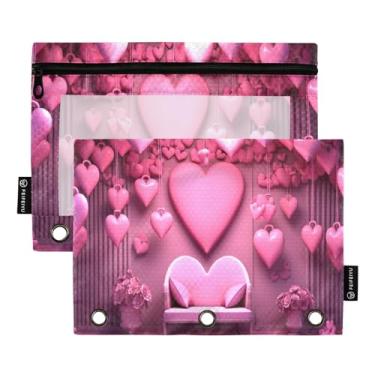 Imagem de Wassud Pacote com 2 pastas para fichário romântico com 3 furos, pasta organizadora de arquivos para casa, escritório