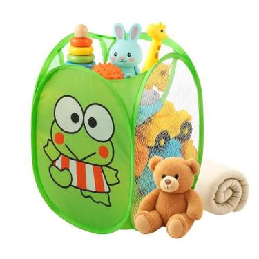 Imagem de Cesto Organizador Infantil Dobrável 42x35cm Multiuso Brinquedo Roupas 