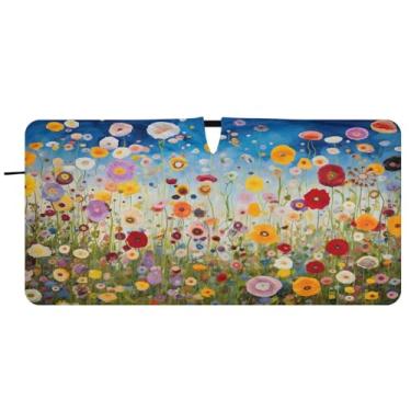 Imagem de CEBUGI Para-brisa de carro dobrável sombra de sol flor janela de carro guarda-chuva para-brisa frontal para-sol para acessórios de carro legal carro refletor protetor solar, P