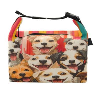 Imagem de STAYTOP Um grupo de cães fofos lancheira com fivela de alça, lancheira isolada para meninos e meninas lancheira bolsa térmica para trabalho escolar