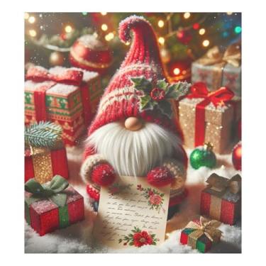 Imagem de Decoração de decalque de painel de capa de lava-louças ímã de gnomo de Natal, capa decorativa para lava-louças 58 cm L x 66 cm A