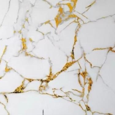 Imagem de Papel de Parede 10 METROS x 45CM Adesivo Autocolante para Sala Quarto Conveniente E Eficiente Elegante E Prático(Marmore Dourado B)