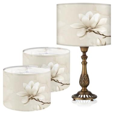 Imagem de Abajur de mesa, 33 cm L x 25 cm A impressão HD geométrico floral deixa abajur de mármore, abajures, decoração moderna de abajur para luminárias de mesa e chão (magnólia, 33 cm L x 25 cm A)
