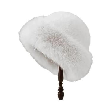 Imagem de Chapéu De Pescador Feminino De Pelúcia Grossa, Macio E À Prova De Frio