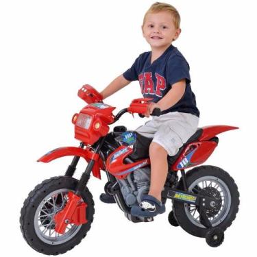Imagem de Mini Moto Elétrica Infantil Vermelha 6v Motocross Vermelha Homeplay