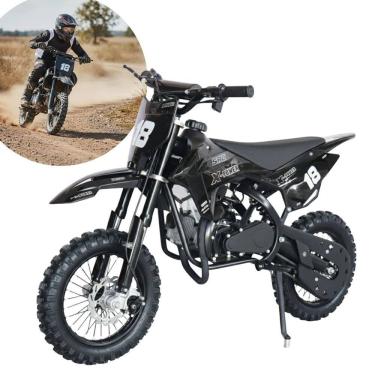 Imagem de Mini Moto Infantil Partida Elétrica Gasolina 2T 49CC Cross Trilha Off Road Preta Iwmv002 Pt