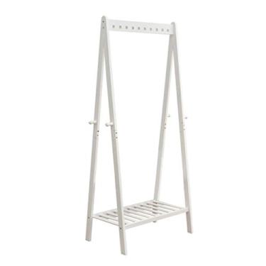 Imagem de Cabide prático de madeira maciça para uso doméstico (45 x 71 x 170 cm) (cor: A)