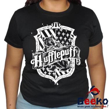 Imagem de Baby Look Lufa Lufa 100% Algodão Harry Potter Blusa Feminina Hogwarts 