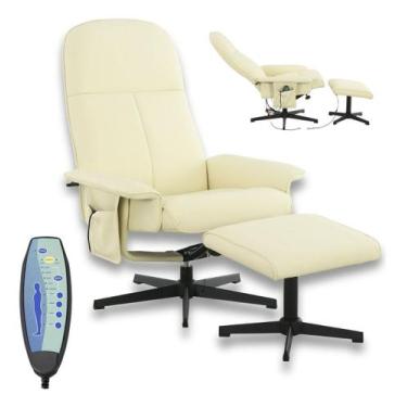 Imagem de Poltrona De Massagem Reclinável Apoio De Pés Bege Madri - Importway