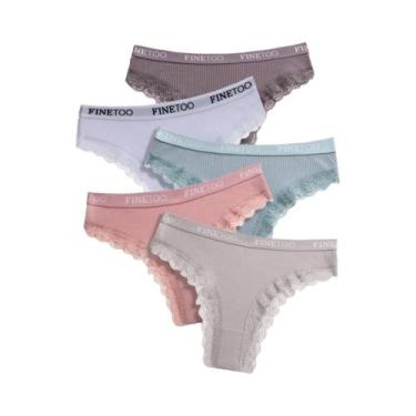 Imagem de Calcinhas De Algodão Sem Costura Para Mulheres, Baixa Cintura, Cintura