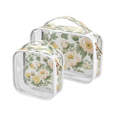 Imagem de xigua Bolsa de maquiagem Peônias para mulheres, bolsa de cosméticos de viagem, bolsa de higiene portátil à prova d'água para viagens, férias, organização de banheiro