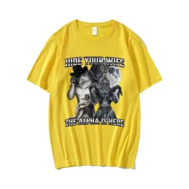 Imagem de Camiseta Engraçada De Meme De Lobo Para Homens E Mulheres, Esconde Sua