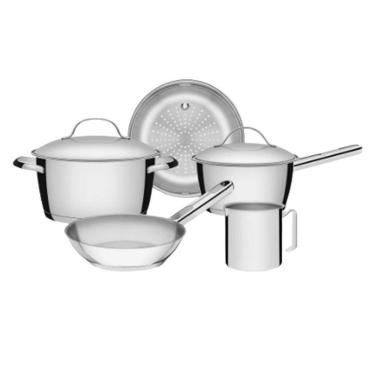 Imagem de Panelas Alegra De Aço Inox 5 Peças Conjunto