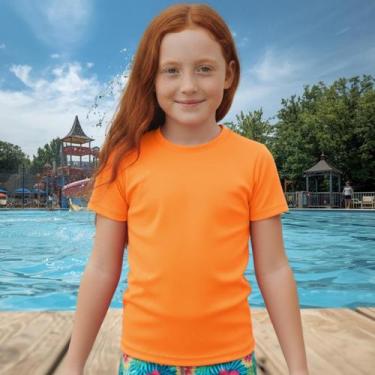 Imagem de Camisa Térmica Infantil Menina Manga Curta Proteção Solar Segunda Pele